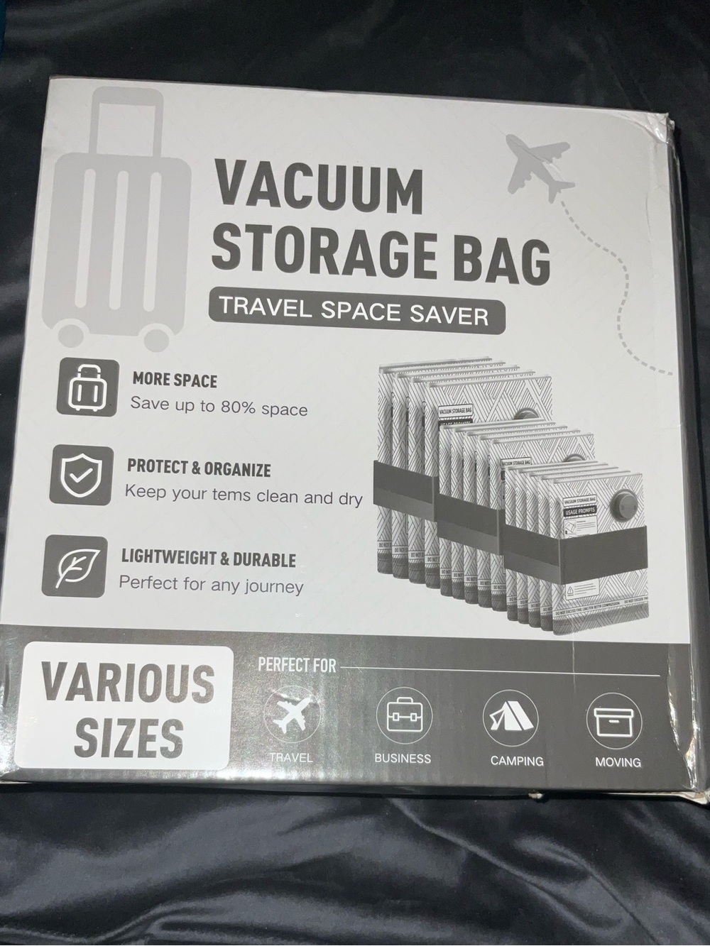 15pc Multi-SZ PVC Fabric Vacuum Compression StorageBags W/  Rechargeabl AIR PUMP